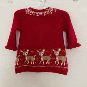 Baby Girl Holiday Sweater dress- 0-3 months